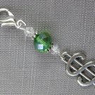 Money Dollar Sign Purse Zipper Charm green crystal bead Money Dollar Sign Purse Zipper Charm green crystal bead