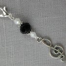 Music Note Purse Zipper Charm black crystal bead Music Note Purse Zipper Charm black crystal bead