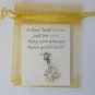 Good Luck Saying card four leaf clover zipper purse charm