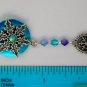 Snowflake charm aqua blue crystal bicone dangle lapel pin