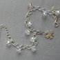 DIY Crystal bead YOU DESIGN silver chain bracelet with charms YOUR CHOICE COLOR