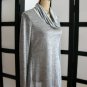 Focus 2000 NWT silver grey cowl handkerchief tunic long sleeve top S