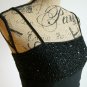 Eva Blue black bead handkerchief asymmetrical empire black dress size 6