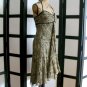 Nine West NWT tiger silk flowing dress ruched empire waist halter size 8