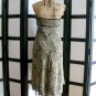 Nine West NWT tiger silk flowing dress ruched empire waist halter size 8