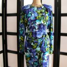 S Roberts NWT retro blue floral flower raglan long sleeve wrap dress size 11/12 S Roberts NWT retro blue floral flower raglan long sleeve wrap dress size 11/12