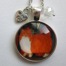 Ginger orange and white fat Cat cabochon charm pendant necklace Ginger orange and white fat Cat cabochon charm pendant necklace