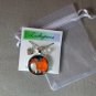 Ginger orange and white fat Cat cabochon charm pendant necklace
