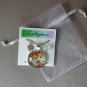 Cute Orange tabby Cat with daisy cabochon charm pendant necklace