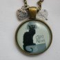 Chat Noir Black Cat cabochon charm pendant necklace