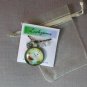 White Cat orange butterfly cabochon charm pendant necklace