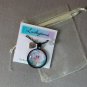 White Cat pink blue masquerade cabochon charm pendant necklace