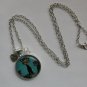 Singing happy cartoon Cat blue cabochon charm pendant necklace