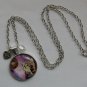 Tabby Kitten Cat begging for donut cabochon charm pendant necklace
