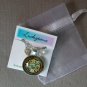 Celtic grey Cat on brown cabochon charm pendant necklace