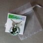 Black green eye Egyptian Cat Bast cabochon charm pendant necklace