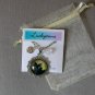 Black Cat silver flower cabochon charm pendant necklace