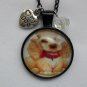 Cocker Spaniel Dog with collar cabochon charm pendant necklace