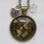 Celtic dog brown cabochon charm pendant necklace