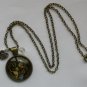 Celtic dog brown cabochon charm pendant necklace