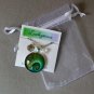 Aqua blue green sea shell cabochon seashell charm pendant necklace