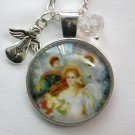 Angel guardian cabochon charm pendant necklace Angel guardian cabochon charm pendant necklace