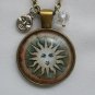 Vintage Sun face brown cabochon moon charm pedant necklace