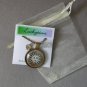 Vintage Sun face brown cabochon moon charm pedant necklace