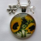 Sunflower flower cabochon charm pendant necklace Sunflower flower cabochon charm pendant necklace