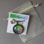 Rainbow Flower cabochon charm pendant necklace