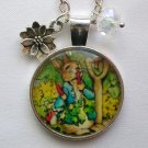 Peter Cottontail Rabbit cabochon charm pendant necklace Peter Cottontail Rabbit cabochon charm pendant necklace