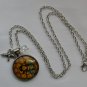 Bumble Bee on hive cabochon charm pendant necklace