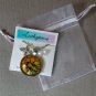 Bumble Bee on hive cabochon charm pendant necklace