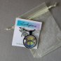 Rainbow Dragonfly cabochon charm pendant necklace
