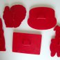 Vintage plastic cookie cutter flag pig rabbit turkey birthday cake lot of 5