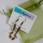 Bronze high heel shoe charm brown bead earrings