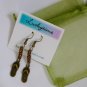 Bronze flip flop shoe charm brown bead earrings