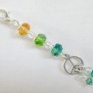 Peace sign Zipper Purse Charm green yellow crystal bead Peace sign Zipper Purse Charm green yellow crystal bead