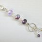 Peace sign Zipper Purse Charm purple ombre crystal bead