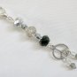 Peace sign Zipper Purse Charm grey black ombre crystal bead