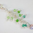 Heart my cat Zipper Purse Charm green ombre crystal bead Heart my cat Zipper Purse Charm green ombre crystal bead