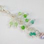 Heart my cat Zipper Purse Charm green ombre crystal bead