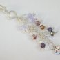 Heart my cat Zipper Purse Charm purple ombre crystal bead