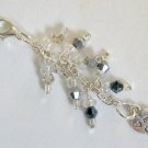 Heart my cat Zipper Purse Charm ombre grey black bead Heart my cat Zipper Purse Charm ombre grey black bead