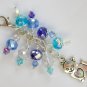Kitty Cat Zipper Purse Charm Blue Aqua Crystal Bead