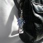 Kitty Cat Zipper Purse Charm Blue Aqua Crystal Bead