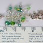 Kitty cat Zipper Purse Charm green crystal glass bead