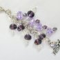 I love my cat Zipper Purse Charm purple crystal bead