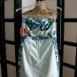 Wassimo NWT reversible 2 style blue floral strapless empire dress M