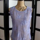 Emily S NWT purple sheer flower tank sleeveless nylon top M Emily S NWT purple sheer flower tank sleeveless nylon top M
